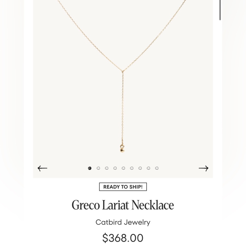 Catbird Greco Lariat Necklace 14K ✨ - Picture 3 of 5